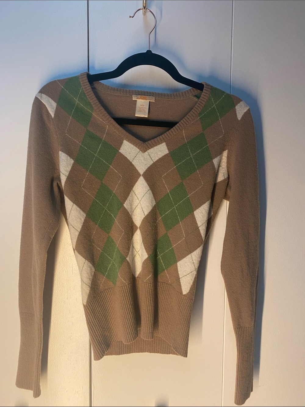 Wool Blend Argyle Sweater